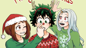 Manga Christmas Boku No Hero Academia Anime Boys Anime Girls Izuku Midoriya Santa Hats Ochaco Urarak 2500x2000 Wallpaper