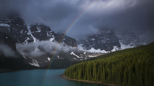 Moraine Lake Lake Nature Canada Forest Rainbow Mountain Cloud 2048x1555 Wallpaper