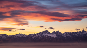 Photography Landscape Sunset Mountains Nature Clouds Sky 4K Snow Sunset Glow 3840x2160 Wallpaper