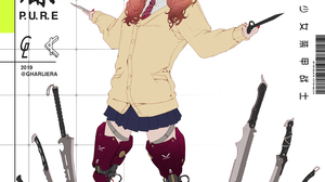 Park JunKyu Anime Girls Anime Mask Weapon 2829x4000 Wallpaper