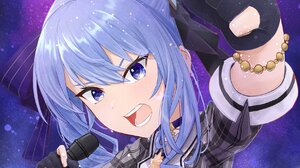 Anime Anime Girls Hololive Hoshimachi Suisei Long Hair Blue Hair Artwork Digital Art Fan Art Solo 1750x2030 Wallpaper