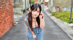 Ning Shioulin Women Model Asian Brunette Pigtails Bangs Looking At Viewer Smiling Pink Tops Denim Ov 3840x2560 Wallpaper