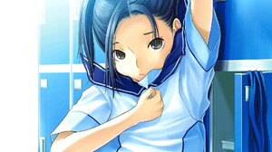 Anime Anime Girls School Uniform Love Plus Kobayakawa Rinko Brunette Black Eyes Long Hair Looking At 1920x1080 wallpaper