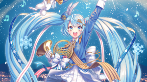 Hatsune Miku Musical Note Rabbit 2046x1500 Wallpaper