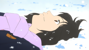 Wolf Children Snow Winter Upscaled Scarf Anime Girls Anime Screenshot Lying On Back Lying Down 3840x2160 Wallpaper