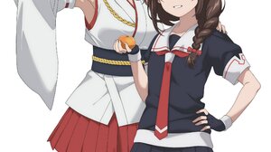 Anime Anime Girls Kantai Collection Shigure KanColle Yamashiro KanColle Shoulder Length Hair Braided 2319x3447 Wallpaper