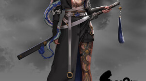 Liang Xing Digital Art Artwork Illustration Women Dragon Creature Dark Hair Katana Women With Swords 1920x2560 Wallpaper