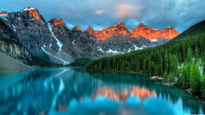 Moraine Lake Valley Canada North Alberta Forest Mountains Park Glacial Lake Green Tourism Mountain P 3840x2160 Wallpaper