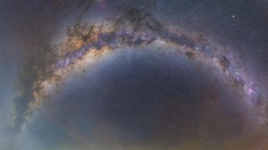 Space Nebula Milky Way Minimalism 3440x1440 Wallpaper