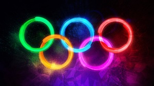 Olympic Rings Colorful Minimalism Circle 1920x1080 Wallpaper