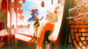 Bilibili 22 Bilibili 33 Bilibili Anime Girls Snow 1440x1056 Wallpaper