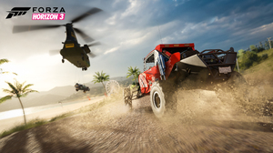 Forza Horizon 3 Video Games Truck Helicopters CGi Logo Sky Clouds Race Cars 3840x2160 Wallpaper