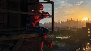 City Spider Man Homecoming Sunrise 2160x1080 Wallpaper