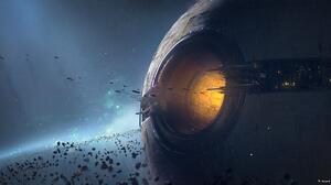 Artwork Space Science Fiction Spaceship 2000x1000 Wallpaper