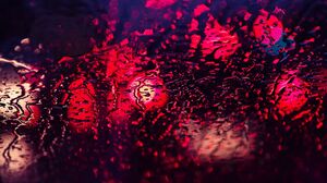 Rain Red Water Drops Night Water On Glass Lights 1920x1080 Wallpaper
