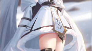 SANSan Anime Girls Vertical Illustration Azur Lane Kiev Azur Lane White Hair Red Eyes White Dress Wo 900x1746 Wallpaper