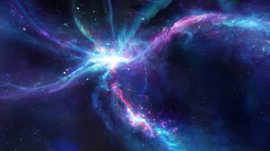Rutger Van De Steeg Digital Art Artwork Illustration Event Horizon Space Space Art Nebula Blue Stars 3840x1609 Wallpaper