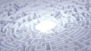 Digital Art Abstract 3D 3D Abstract Maze Circle Blurred CGi 2048x1080 Wallpaper