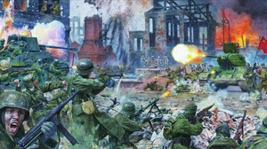 Stalingrad Soldier Tank 4796x2389 wallpaper