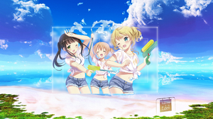 Anime Anime Girls Picture In Picture Summer Sea Sky Gochuumon Wa Usagi Desu Ka Water Guns Clouds 2D 1977x1112 Wallpaper