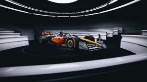 Formula 1 McLaren F1 Race Cars Lando Norris McLaren Front Angle View Logo Google Chrome Car 3200x2134 wallpaper