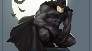 Artwork Comic Art Batman Bats Superhero Minimalism Moon 1920x2868 Wallpaper