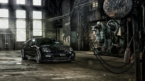 Porsche Car Black Car Abandoned Factory 3000x2000 wallpaper
