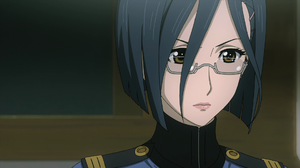 Space Battleship Yamato 2199 Short Hair Blue Hair Glasses Brown Eyes Uniform Anime Girls Anime Anime 1920x1080 Wallpaper