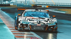 Audi R8 Audi Assetto Corsa PC Gaming Race Cars Race Tracks Car Front Angle View Vehicle Video Games 7680x3269 wallpaper