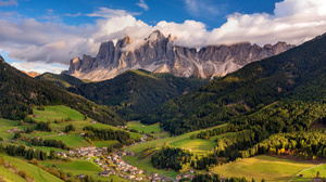 Nature Landscape Italy Dolomites Mountains Sky Clouds Village 3840x2160 Wallpaper