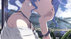 Anime Anime Girls Hololive Hoshimachi Suisei Long Hair Blue Hair Artwork Digital Art Fan Art Solo 2000x2444 Wallpaper