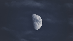 Moon Sky Minimalism Clouds Blue 6240x4160 Wallpaper