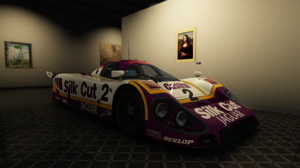 Assetto Corsa Video Games CGi Digital Art Jaguar Car Jaguar XJR 9 Race Cars Mona Lisa Art Installati 2720x1536 wallpaper
