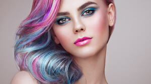 Oleg Gekman Women Portrait Glamour Makeup Eyeshadow Eyeliner Lipstick Blush Looking At Viewer Pink H 2048x2048 Wallpaper