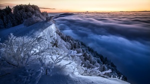 Horizon Morning Mountain Sky Winter 2048x1295 Wallpaper