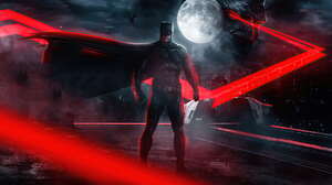 Darkseid Red Dark God DC Comics Batman Laser Laser Eyes Moon Clouds Artwork Superhero 3840x2036 Wallpaper