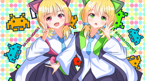 Anime Anime Girls Blue Archive Saiba Midori Saiba Momoi Short Hair Blonde Cat Girl Cat Ears Twins Tw 4000x3000 Wallpaper