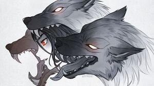 Wolf Red Eyes Simple Background Fangs Anime Girls Animals 1500x1000 Wallpaper