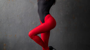 Dmitry Shulgin Women Black Red Dark Hair Indoors Kristina Romanova 1365x2048 wallpaper