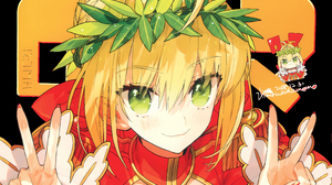 Nero Claudius Fate Grand Order Fate Extra Leaves Looking At Viewer Smiling Anime Girls Blonde Green  4684x3284 Wallpaper