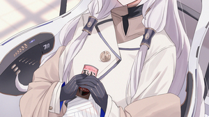 Blue Archive Anime Girls White Hair Pointy Ears Gloves Purple Eyes 900x1496 Wallpaper
