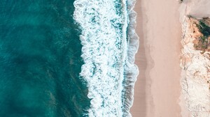 Beach Aerial View Nature Landscape Water Sand Waves 2732x1820 Wallpaper