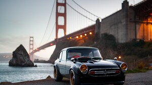 Honda S800 Honda Classic Car JDM Japanese Cars Sports Car San Francisco Golden Gate Bridge Larry Che 2560x1606 Wallpaper