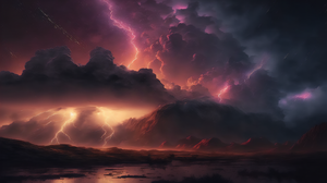 Ai Art Clouds Lightning Storm Nature Landscape 3060x2048 Wallpaper