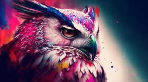 Ai Art Owl Painting Animals 3641x2048 Wallpaper