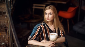 Women Model Sitting Blonde Necklace Sergey Sorokin 2560x1706 wallpaper
