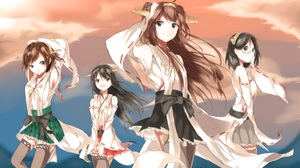 Anime Anime Girls Kantai Collection Kongou KanColle Kirishima KanColle Hiei KanColle Haruna KanColle 2682x1694 Wallpaper