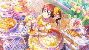 Emma Verde Love Live Nijigasaki High School Idol Club Love Live Cake Pie Tea Party Strawberries Gard 3600x1800 wallpaper
