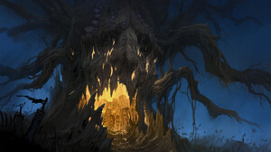 Avant Choi Digital Art Fantasy Art Trees Sword Skeleton Grave Mushroom 1825x1080 Wallpaper