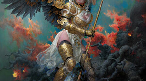 Artwork Women Fantasy Art Fantasy Girl Armor Armored Fantasy Armor Wings Creature Dragon Spear Women 1490x2047 Wallpaper